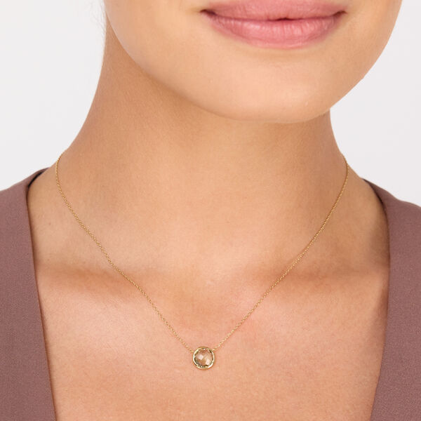 Halskette Gr�ner Amethyst, 14 Karat Gelbgold 