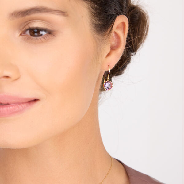 Ohrringe Amethyst, 14 Karat Gelbgold 