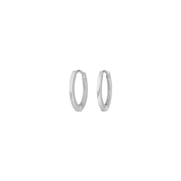 Mini Klappcreolen, 12mm, 14 Karat Wei�gold
