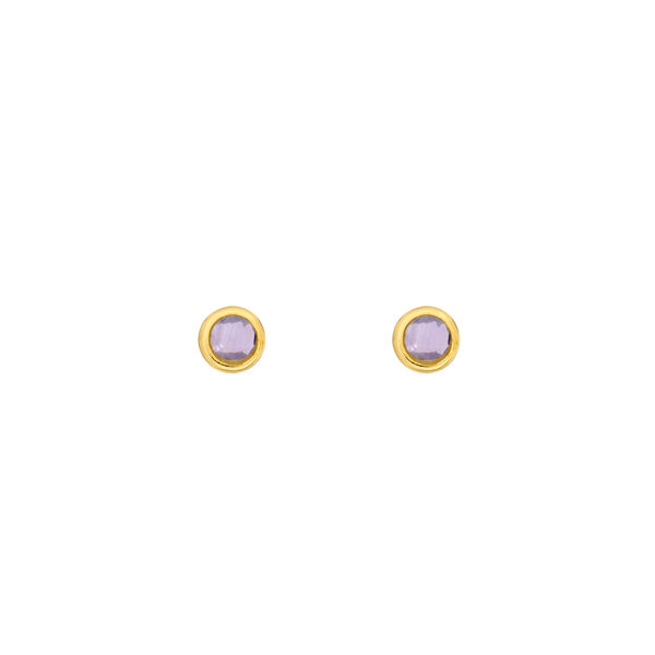 Ohrstecker Pure Amethyst, 3mm, 18 K Gelbgold vergoldet 