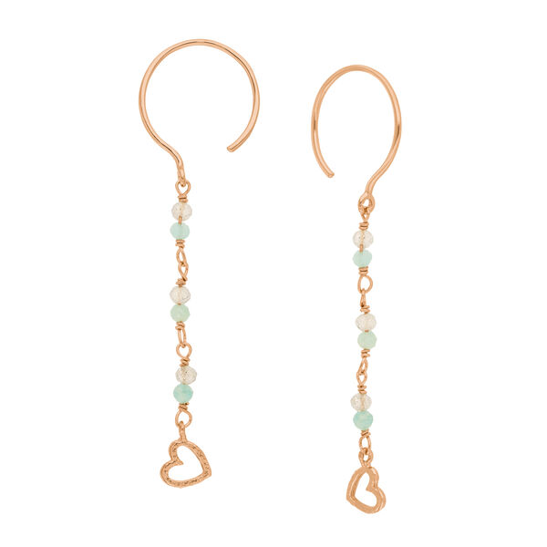 Ohrh�nger Amazonit, 18 K Rosegold vergoldet