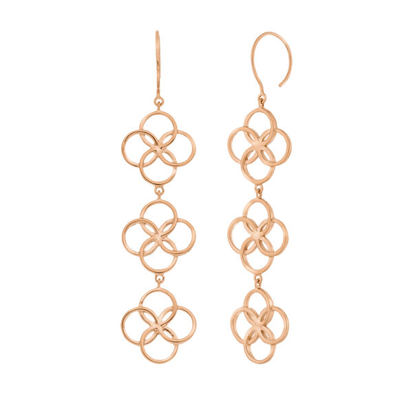 Ohrh�nger Clover Charm, 18 K Rosegold vergoldet