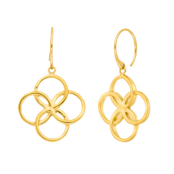 Ohrh�nger Clover Charm Duo, 18 K Gelbgold vergoldet
