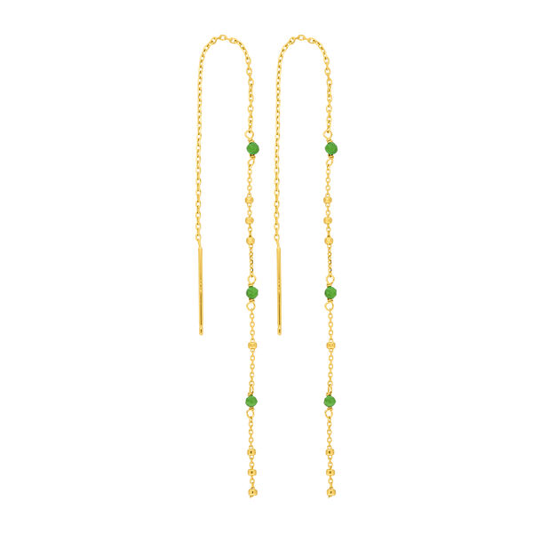 Ohrh�nger Flying Gems, Gr�ner Achat, 18 K Gelbgold vergoldet
