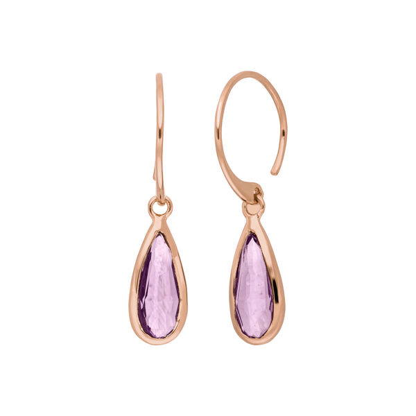 Ohrh�nger Gem Drop, Amethyst, 18 K Rosegold vergoldet