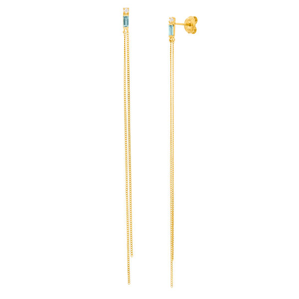 Ohrh�nger Glamour, Blue/White Topas, 18 K Gelbgold vergoldet