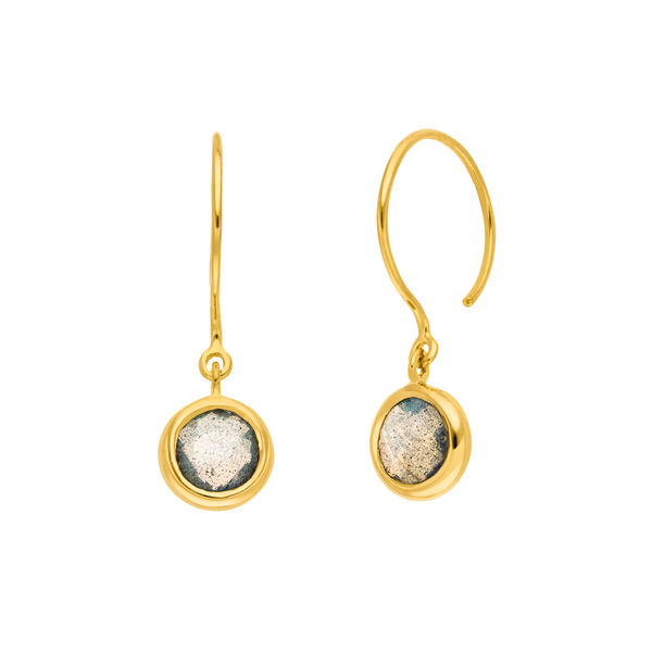 Ohrh�nger Solit�r, Labradorit, 18 K Gelbgold vergoldet