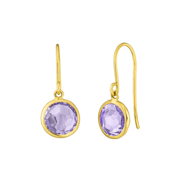 Ohrringe Amethyst, 14 Karat Gelbgold