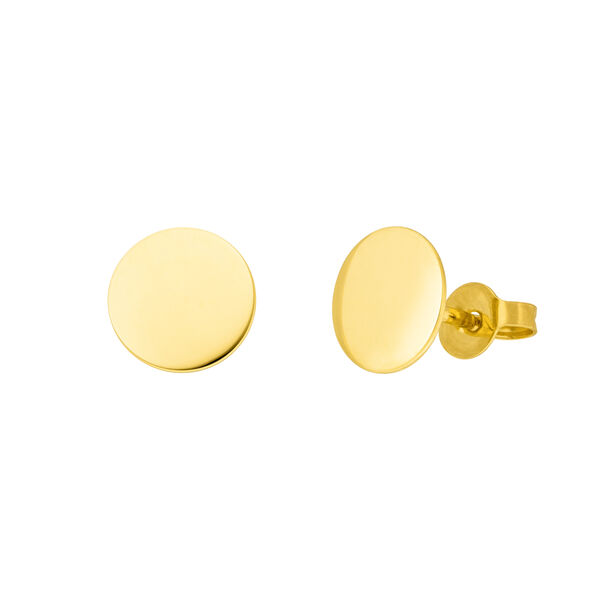 Ohrstecker Disc 8 mm, 14 Karat Gelbgold