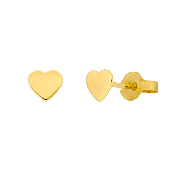 Ohrstecker Herz, 14 Karat Gelbgold