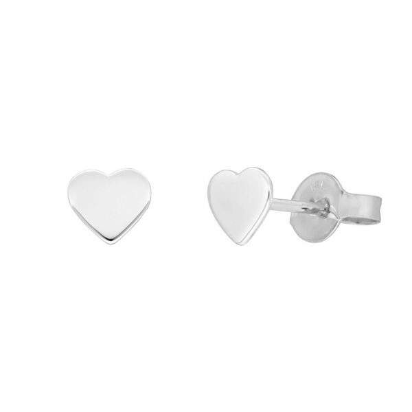 Ohrstecker Herz, 14 Karat Wei�gold