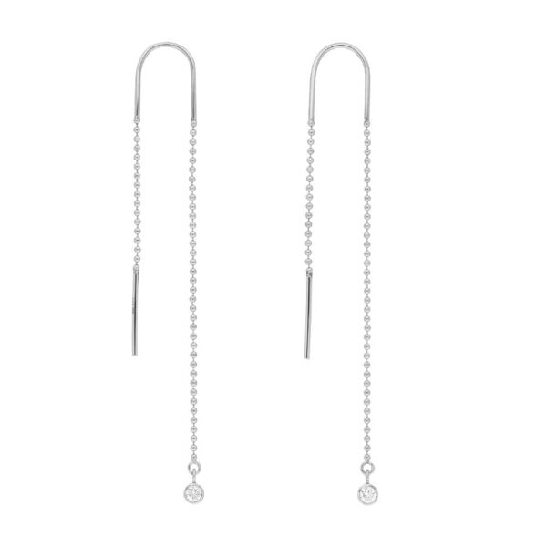 Ohrringe MY FIRST DIAMOND, ball chain, 14 Karat Wei�gold