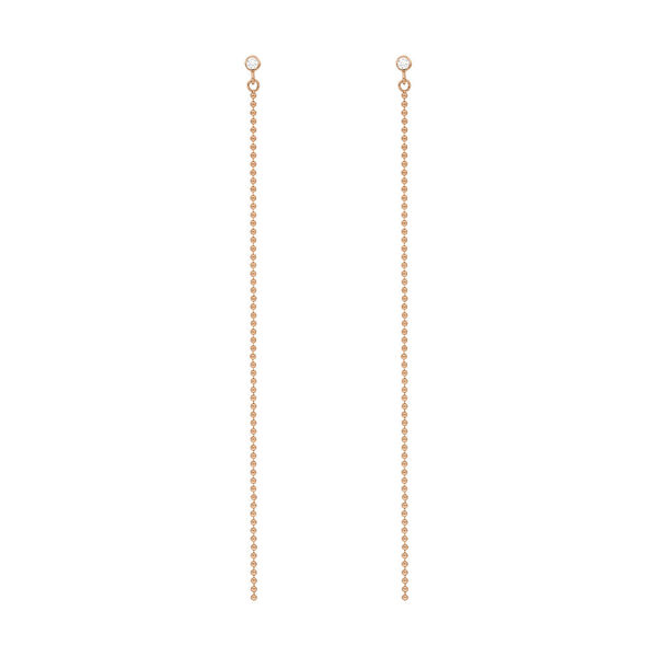 Ohrstecker MY FIRST DIAMOND, ball chain, 14 Karat Rosegold