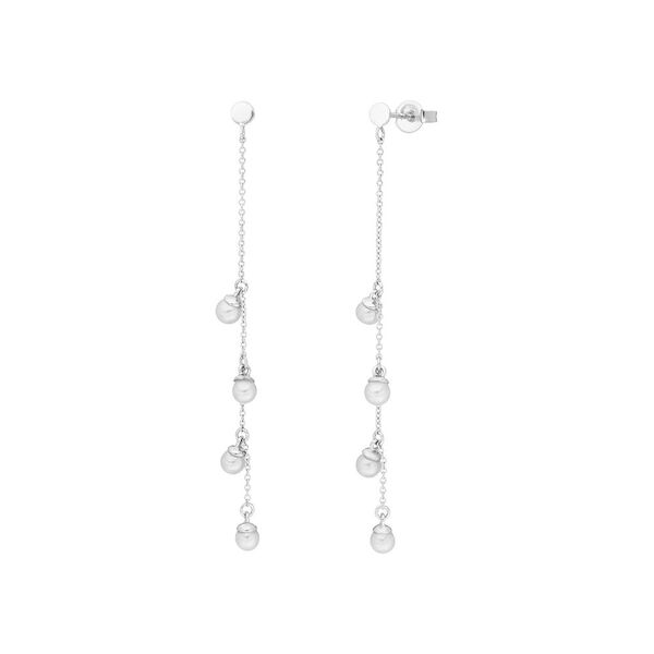Ohrringe Perle Kette, 14 Karat Wei�gold