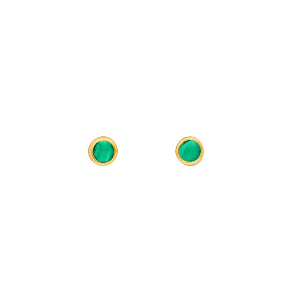 Ohrstecker Pure Gr�ner Achat, 3mm, 18 K Gelbgold vergoldet