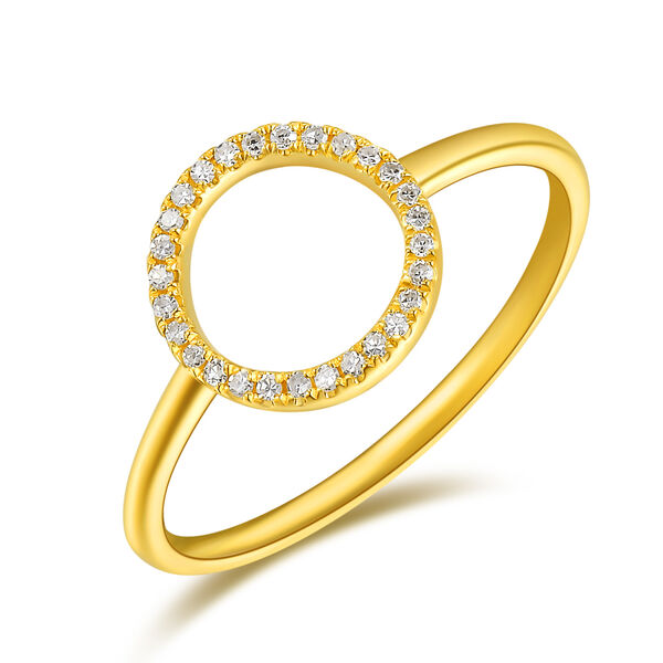 Ring Circle mit Diamanten, 18 Karat Gelbgold