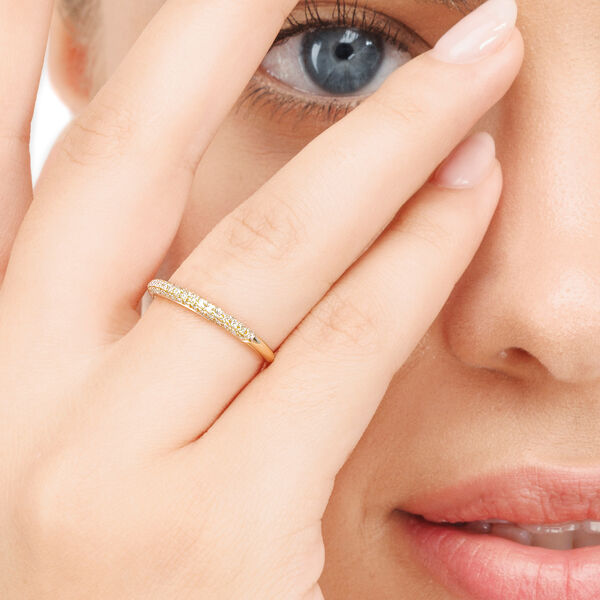 Ring DAZZLE mit Diamanten, 14 Karat Gelbgold 