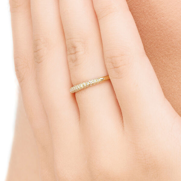 Ring DAZZLE mit Diamanten, 14 Karat Gelbgold 