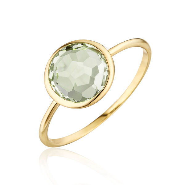 Ring Gr�ner Amethyst, 14 Karat Gelbgold