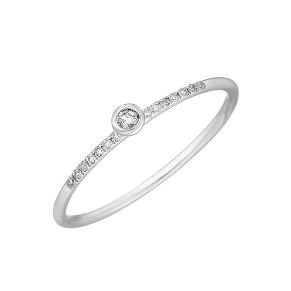 Ring Petite, White Diamond, 14 Karat Wei�gold