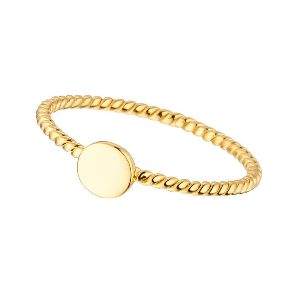 Ring Twist mit Pl�ttchen, 18 K Gelbgold vergoldet