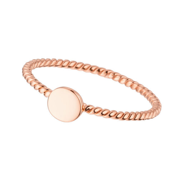 Ring Twist mit Pl�ttchen, 18 K Ros�gold vergoldet