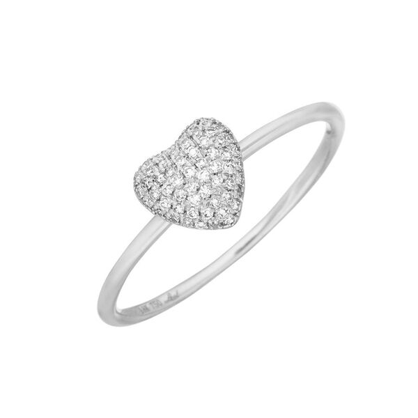 Verlobungsring Herz mit Diamanten, 18 K Wei�gold