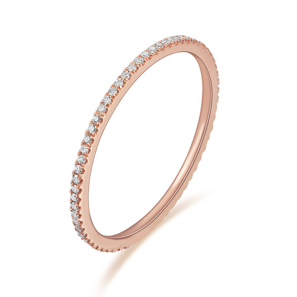 Verlobungsring Memoire mit Diamanten, 18 Karat Rosegold