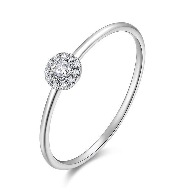 Verlobungsring Pave II in 18 Karat Wei�gold mit Diamanten