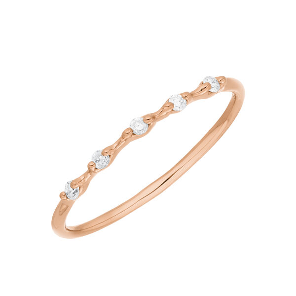 Verlobungsring mit 5 Diamanten, 14 Karat Rosegold