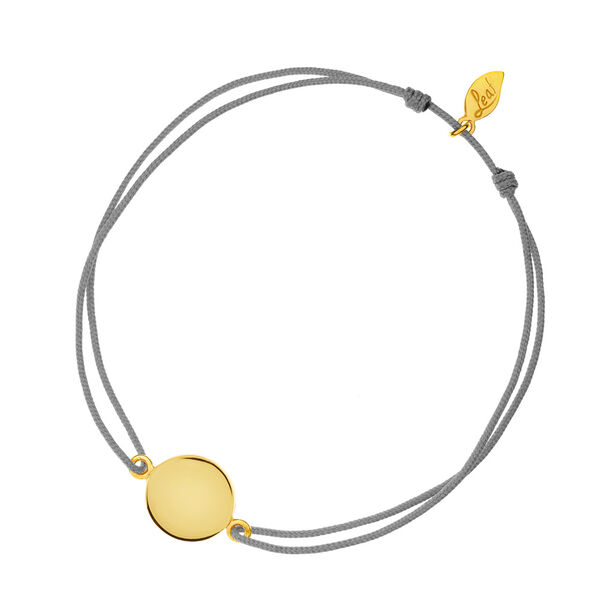 Gl�cksb�ndchen Slices, 18 K Gelbgold vergoldet, Grau 