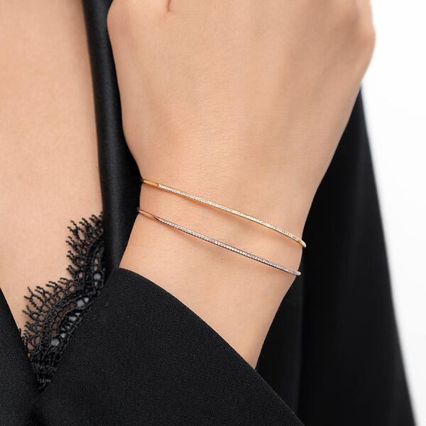 Armreif Circle mit Diamanten, 18 Karat Gelbgold 