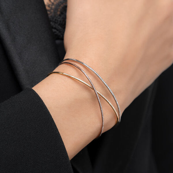 Armreif Circle mit Diamanten, 18 Karat Gelbgold 