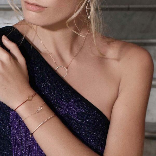 Armkette Infinity mit Diamanten, 18 Karat Wei�gold 