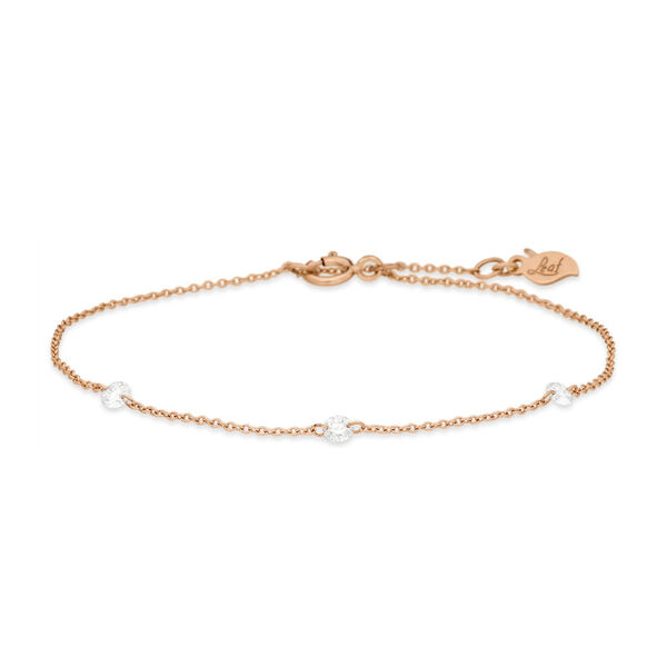 Armkette PURE Triple Diamant, 18 Karat Rosegold 