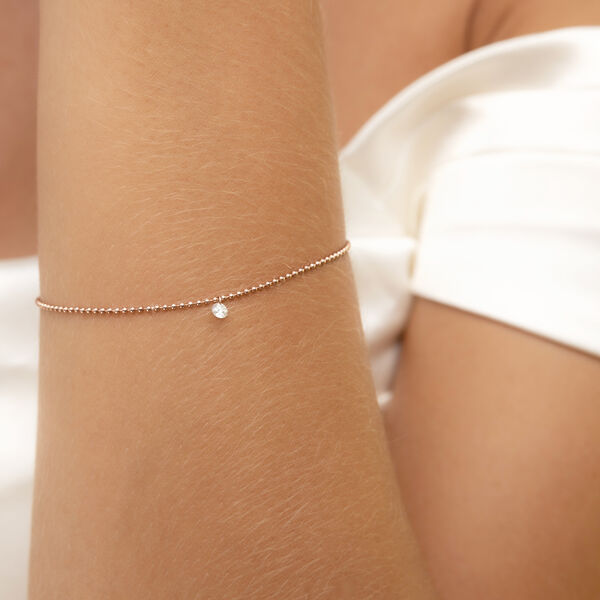 Armkette PURE Ball Chain, Diamant, 14 Karat Gelbgold 