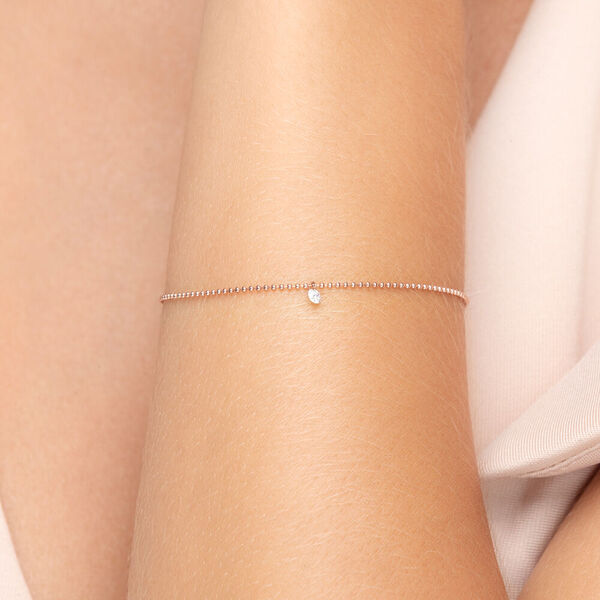Armkette PURE Ball Chain, Diamant, 14 Karat Rosegold 