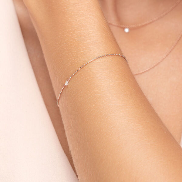 Armkette PURE Ball Chain, Diamant, 14 Karat Rosegold 