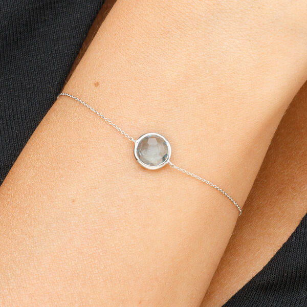 Armkette Blue Topaz, 14 Karat Wei�gold 