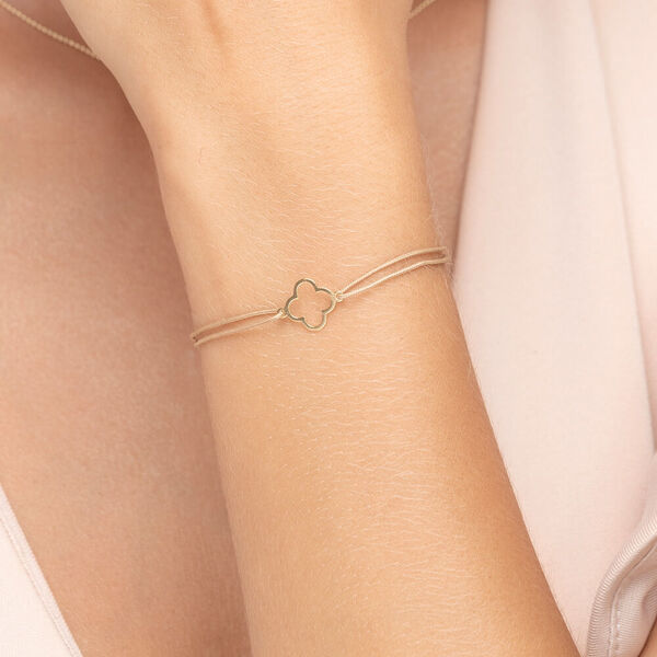 Freundschaftsarmband GENTLE CLOVER, 14 Karat Gelbgold 