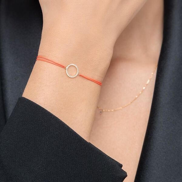 Freundschaftsarmband Circle mit Diamanten, 18 Karat Gelbgold 