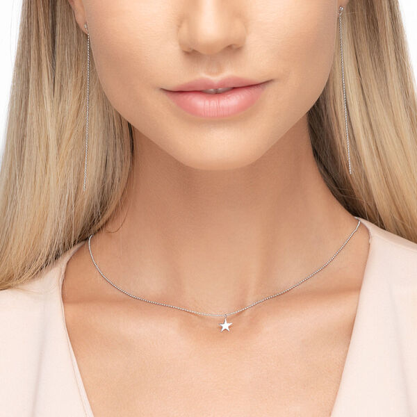 Halskette STAR, 14 Karat Wei�gold 