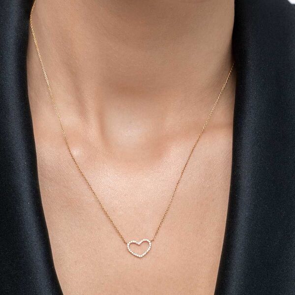 Halskette Heart mit Diamanten, 18 Karat Gelbgold 