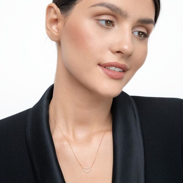 Halskette Heart mit Diamanten, 18 Karat Gelbgold 