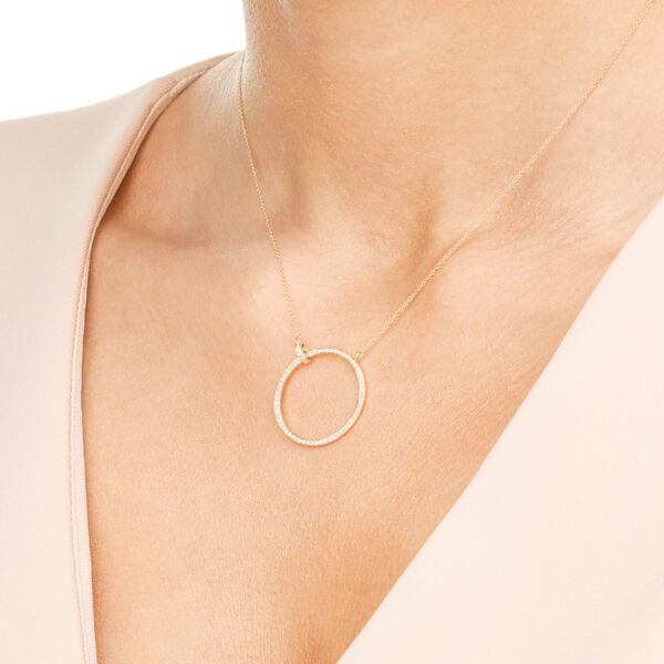 Halskette Circle Gro� mit Diamanten, 18 Karat Gelbgold 