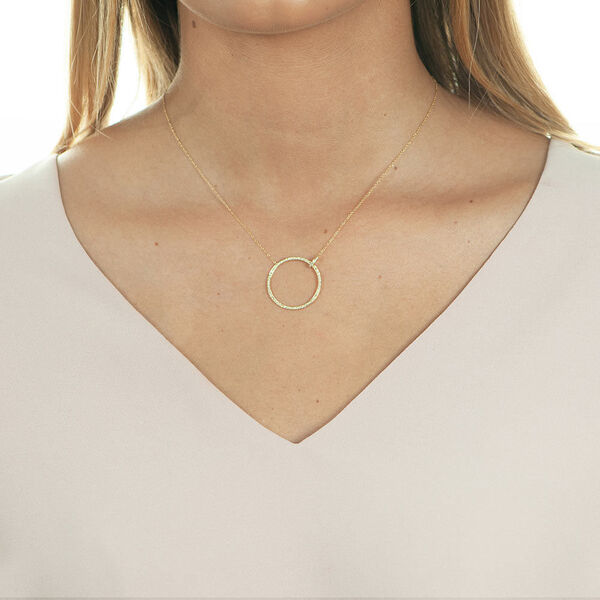 Halskette Circle Gro� mit Diamanten, 18 Karat Gelbgold 
