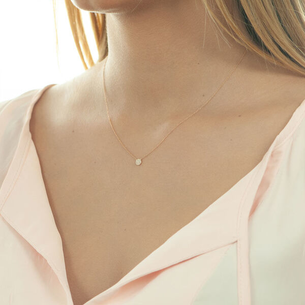 Halskette Pav� mit Diamanten, 18 Karat Rosegold 