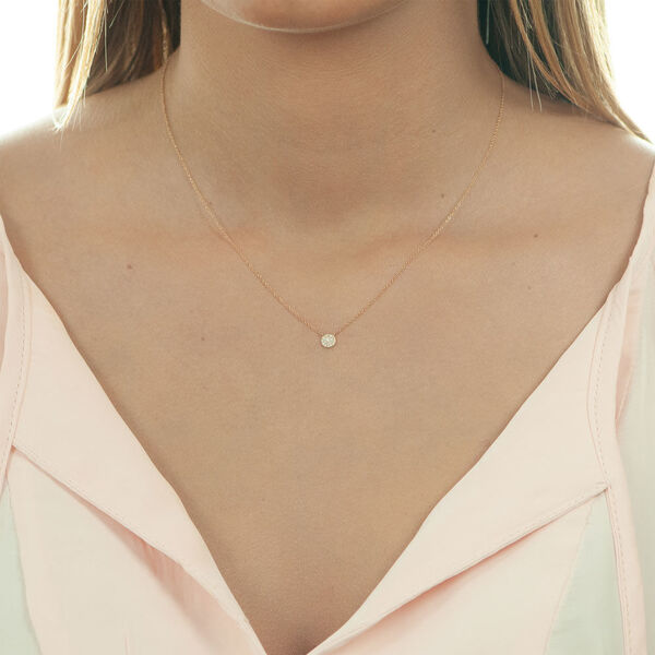 Halskette Pav� mit Diamanten, 18 Karat Rosegold 