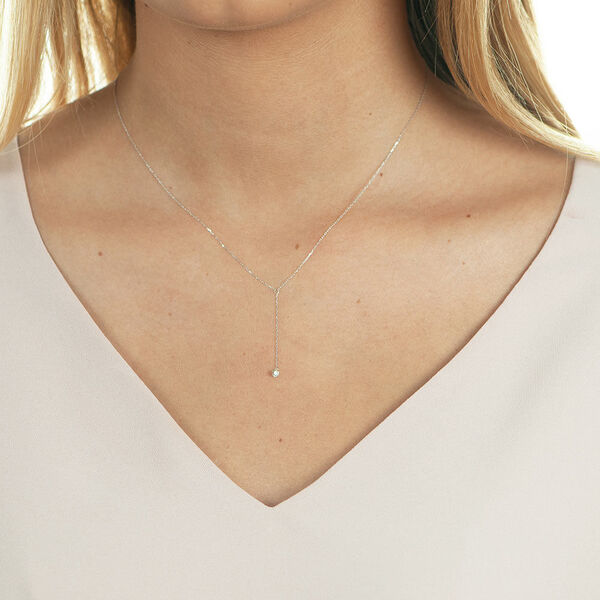 Halskette Y-PURE Diamant, 18 Karat Wei�gold 