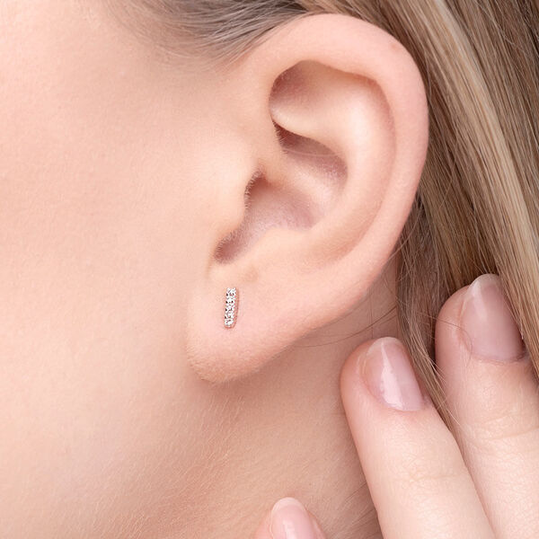 Ohrstecker Bar mit Diamanten, 18 Karat Wei�gold 